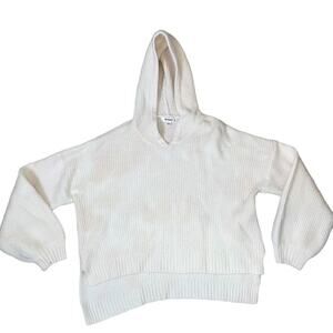 Miss Guided oatmeal colored chunky over sized hooded sweater SZ 6/8 cropped
